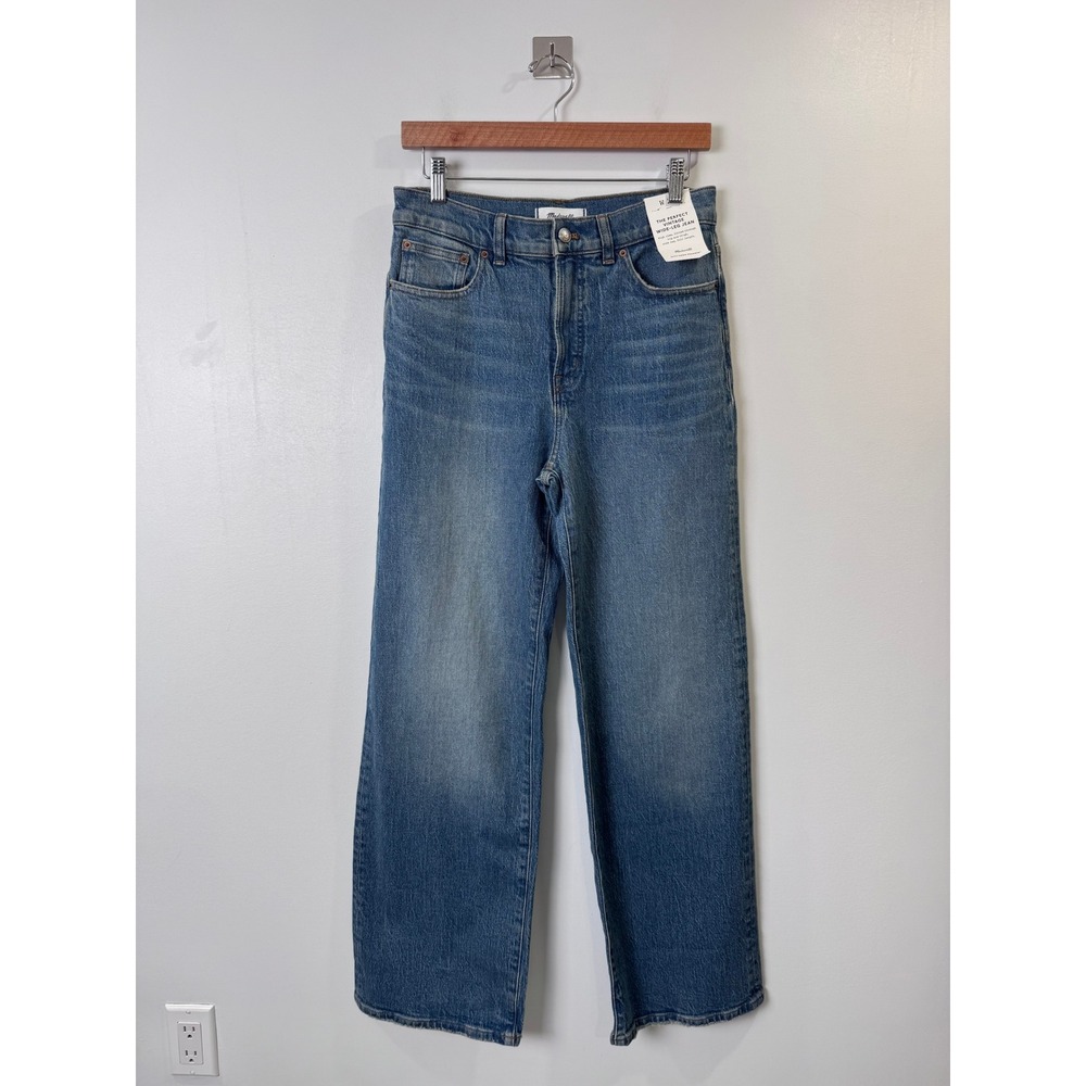 NWT Madewell Women Blue Jeans The Perfect Vintage Wide-Leg Size 28